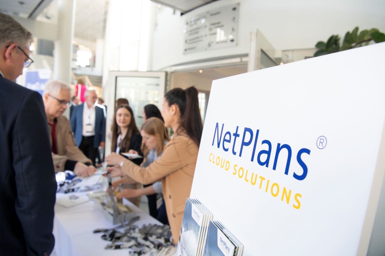 Welcome-Desk bei der NetPlans Hausmesse 2024